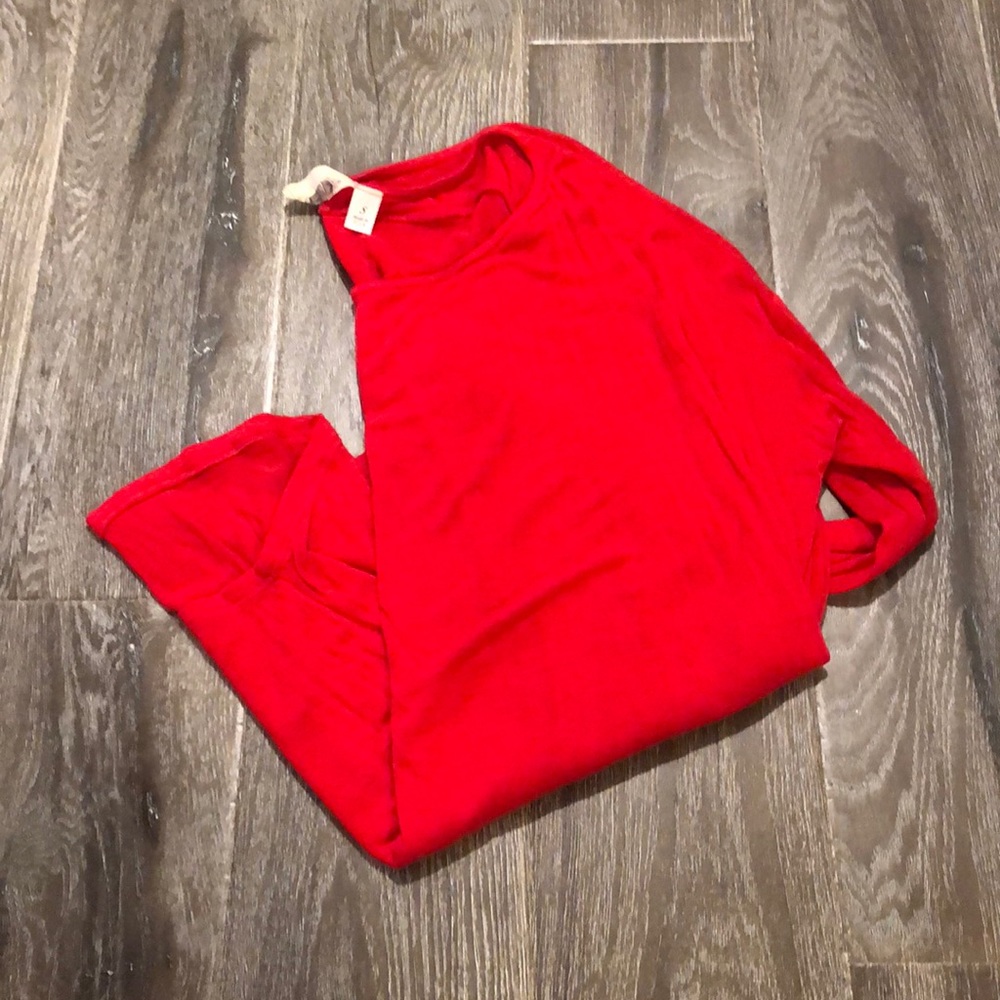 Francesca’s red long sleeve tee